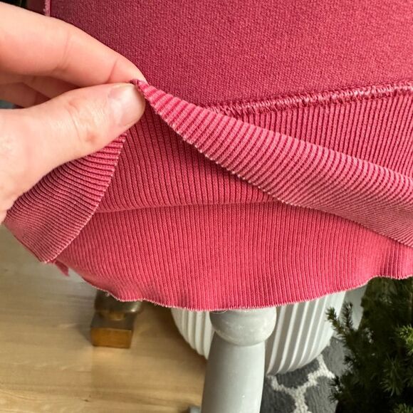 Converse One Star Red Cotton Boat Neck Sweater Pullover Shirt Top size S - Picture 10 of 12